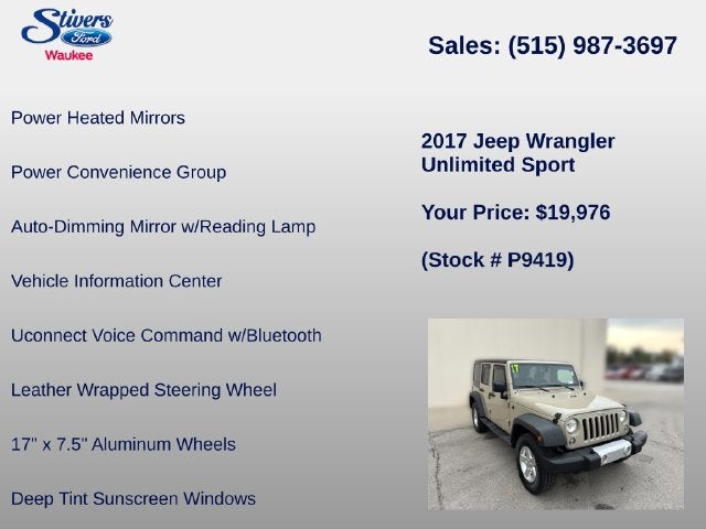2017 Jeep Wrangler Unlimited Sport