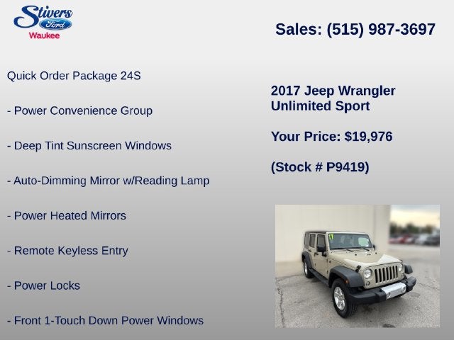 2017 Jeep Wrangler Unlimited Sport