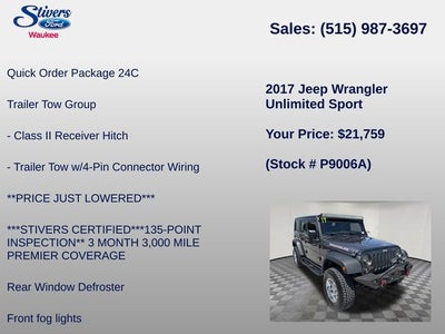 2017 Jeep Wrangler Unlimited Sport