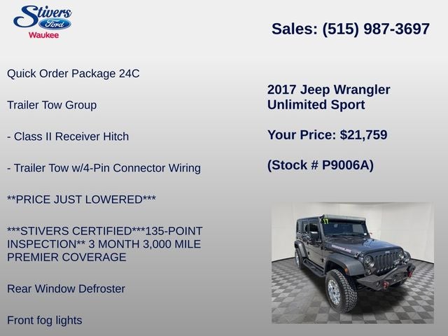 2017 Jeep Wrangler Unlimited Sport