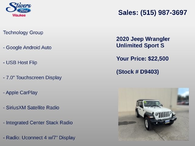2020 Jeep Wrangler Unlimited Sport S
