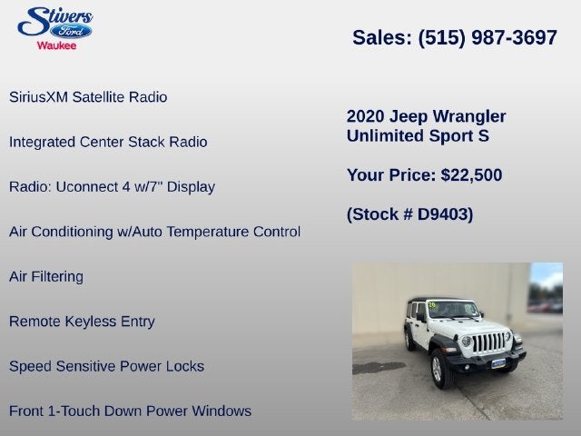 2020 Jeep Wrangler Unlimited Sport S