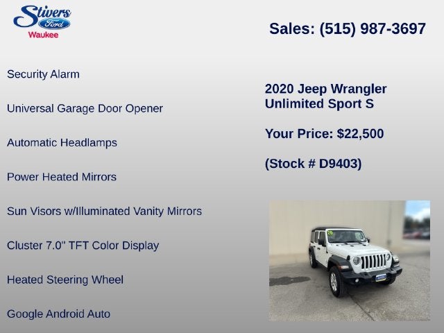 2020 Jeep Wrangler Unlimited Sport S