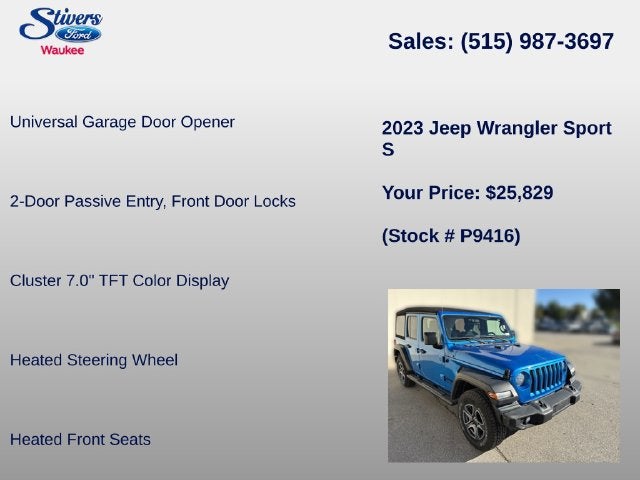 2023 Jeep Wrangler Sport S