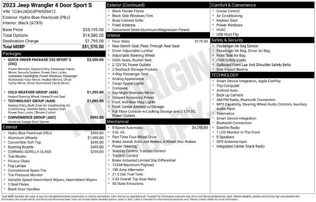 2023 Jeep Wrangler Sport S