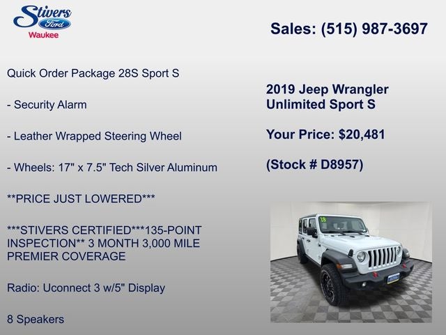 2019 Jeep Wrangler Unlimited Sport S