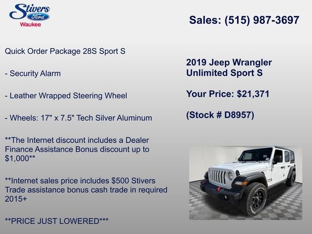 2019 Jeep Wrangler Unlimited Sport S