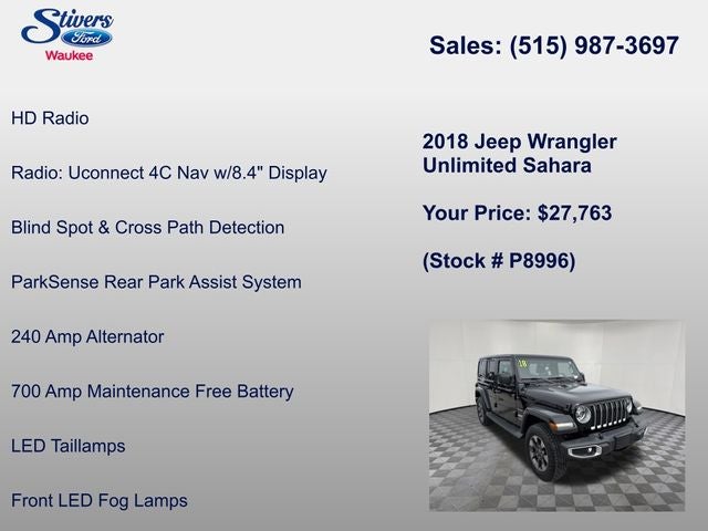 2018 Jeep Wrangler Unlimited Sahara