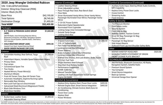 2020 Jeep Wrangler Unlimited Rubicon