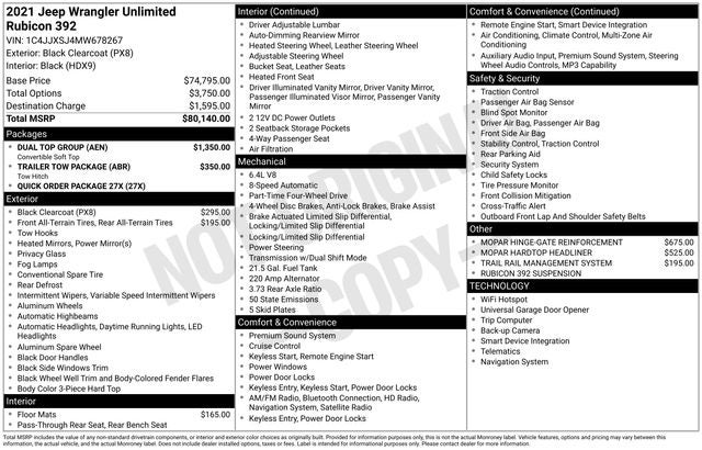 2021 Jeep Wrangler Unlimited Rubicon 392