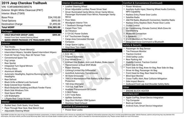 2019 Jeep Cherokee Trailhawk
