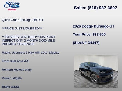 2026 Dodge Durango GT