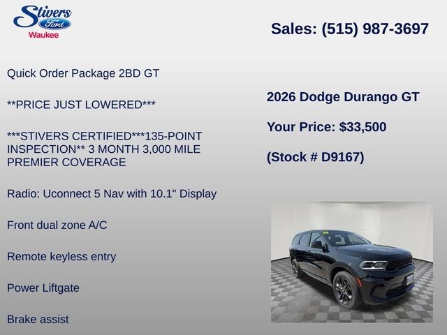 2026 Dodge Durango GT