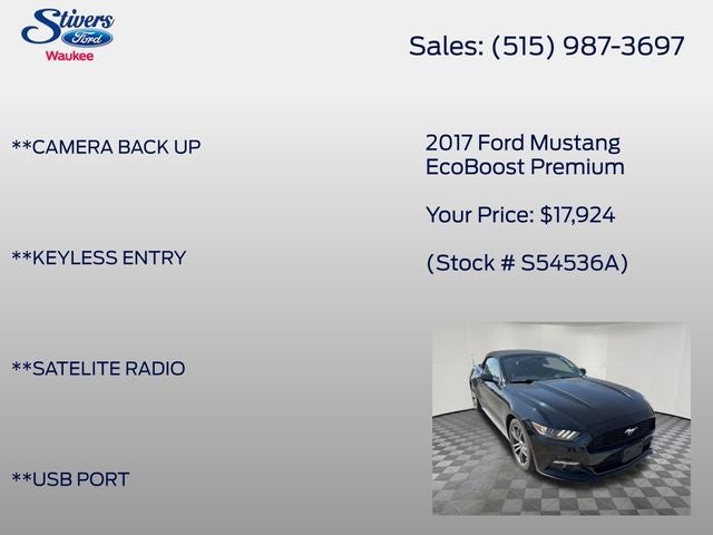 2017 Ford Mustang EcoBoost Premium