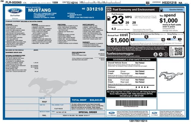 2017 Ford Mustang EcoBoost Premium