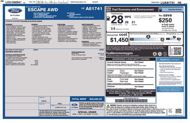 2020 Ford Escape SE