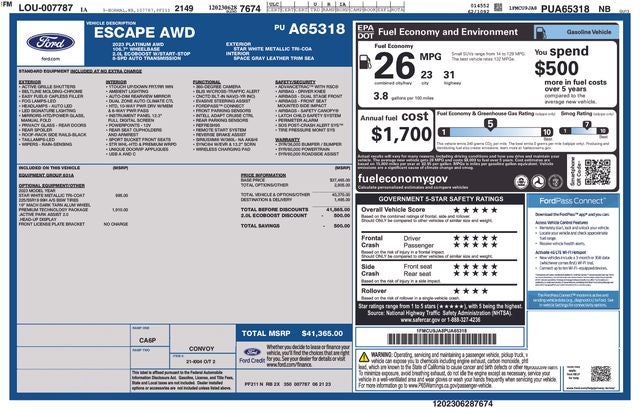 2023 Ford Escape Platinum