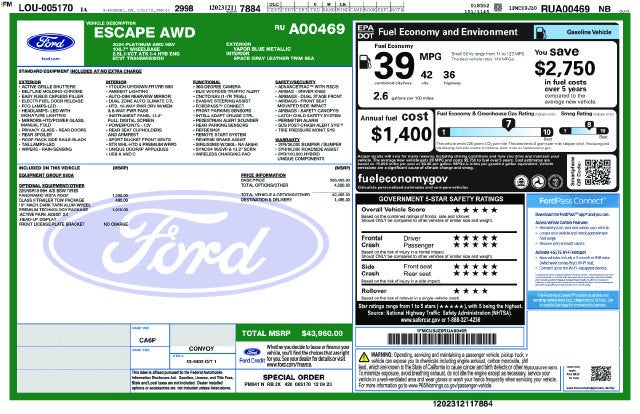 2024 Ford Escape Hybrid Platinum