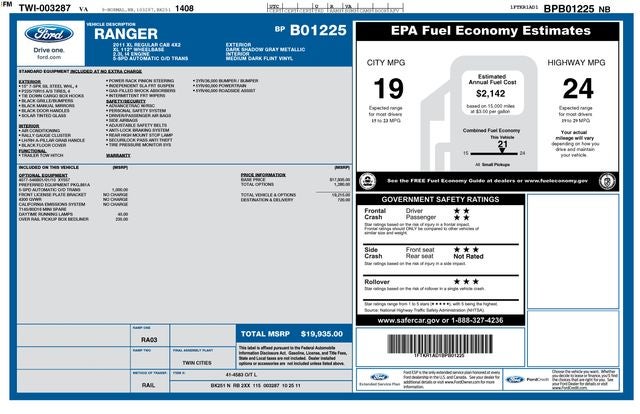 2011 Ford Ranger XL