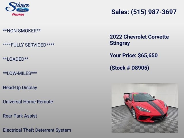 2022 Chevrolet Corvette Stingray 2LT