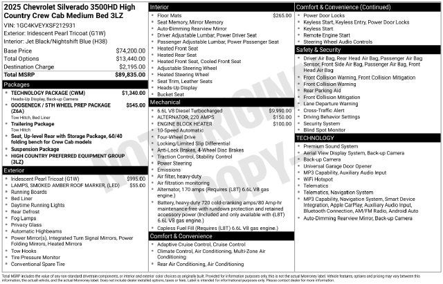 2025 Chevrolet Silverado 3500HD High Country