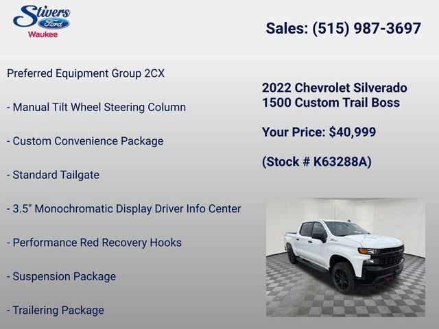 2022 Chevrolet Silverado 1500 LTD Custom Trail Boss