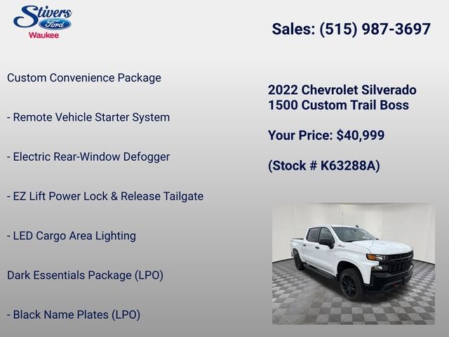 2022 Chevrolet Silverado 1500 LTD Custom Trail Boss