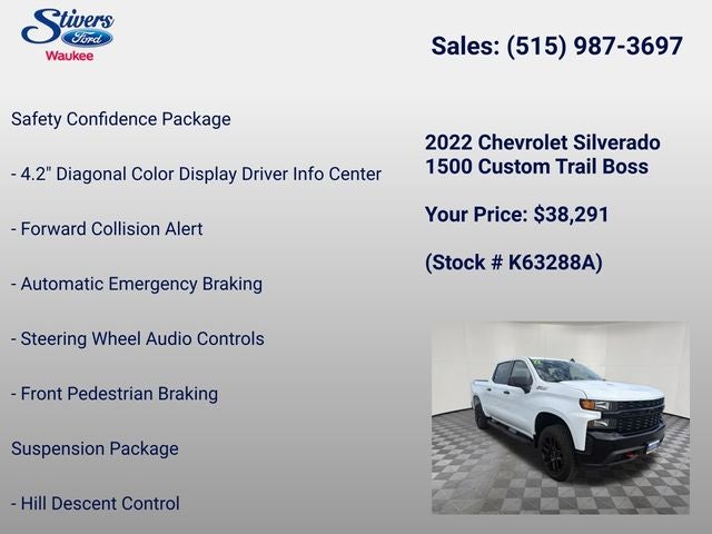 2022 Chevrolet Silverado 1500 LTD Custom Trail Boss