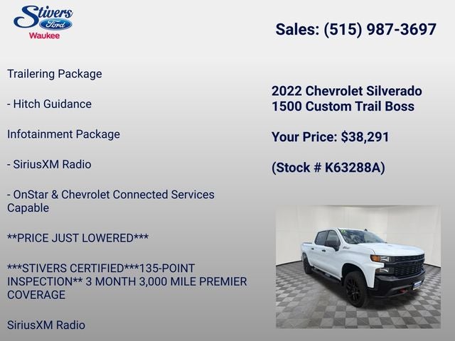 2022 Chevrolet Silverado 1500 LTD Custom Trail Boss