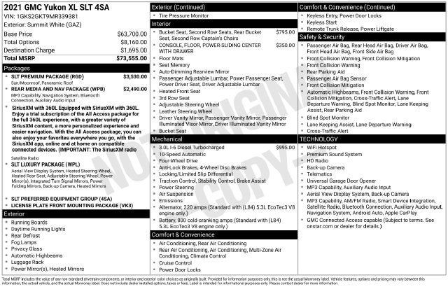 2021 GMC Yukon XL SLT