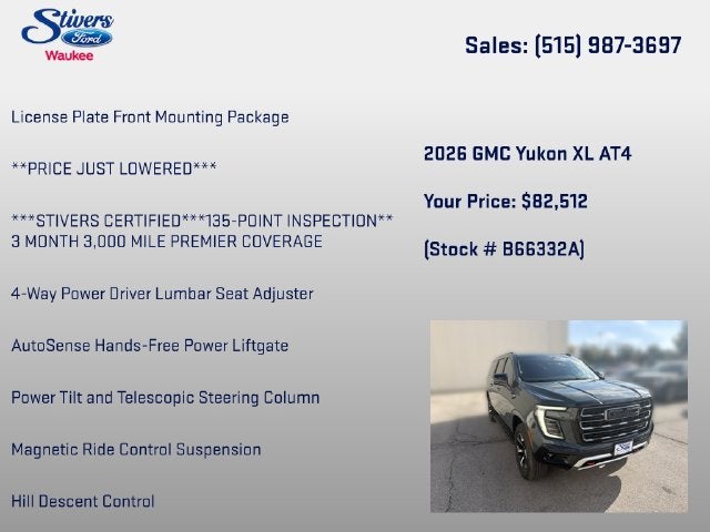 2026 GMC Yukon XL AT4