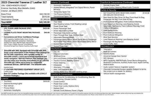 2023 Chevrolet Traverse LT Leather
