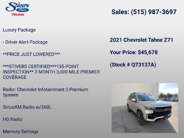 2021 Chevrolet Tahoe Z71