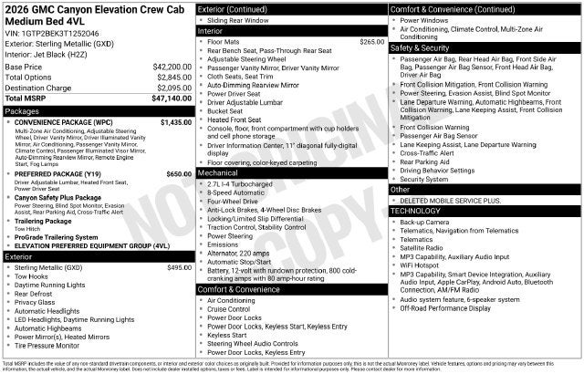 2026 GMC Canyon Elevation