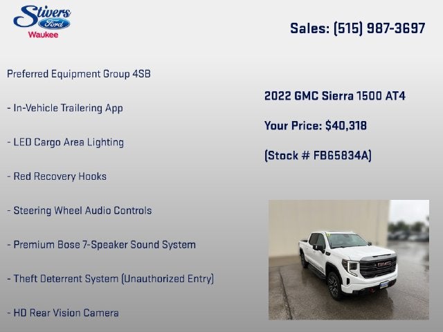 2022 GMC Sierra 1500 AT4