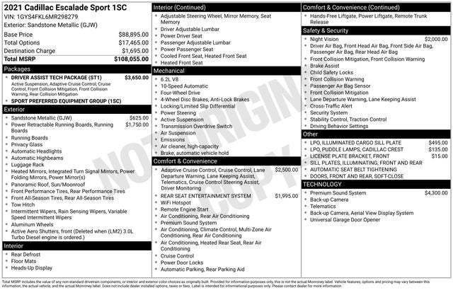 2021 Cadillac Escalade Sport