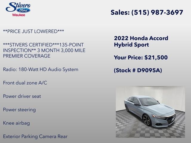 2022 Honda Accord Hybrid Sport