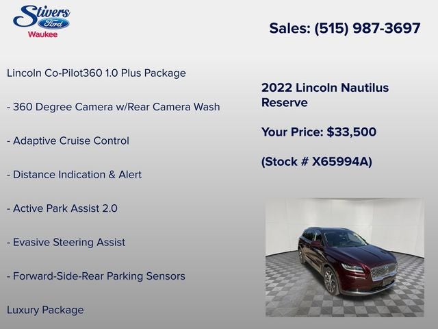 2022 Lincoln Nautilus Reserve