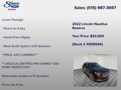 2022 Lincoln Nautilus Reserve