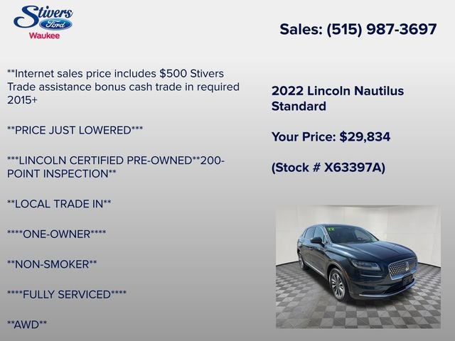 2022 Lincoln Nautilus Standard