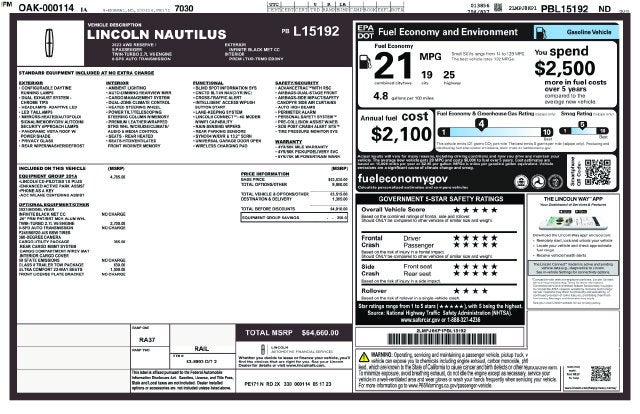 2023 Lincoln Nautilus Reserve