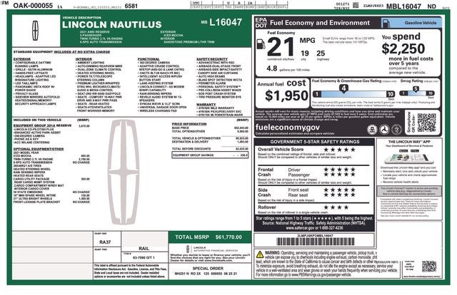 2021 Lincoln Nautilus Reserve