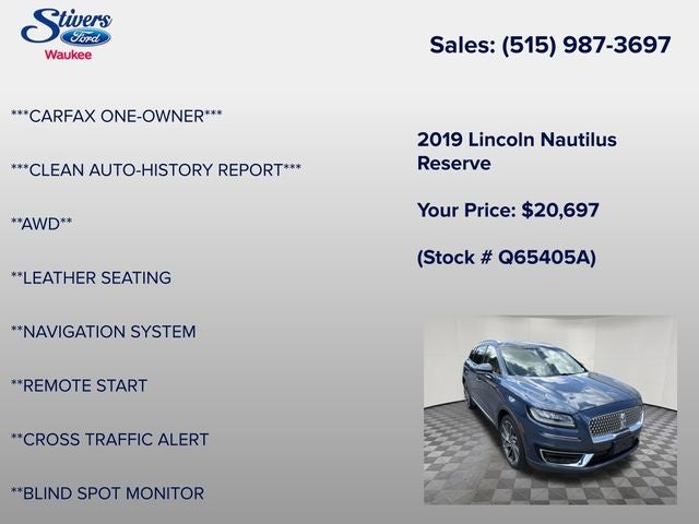 2019 Lincoln Nautilus Reserve