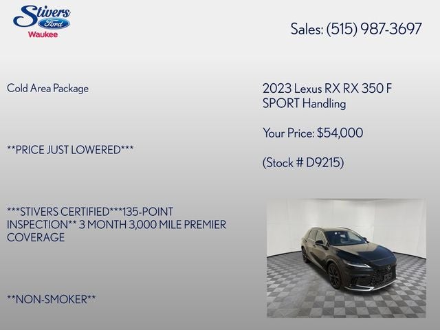 2023 Lexus RX 350 F Sport Handling