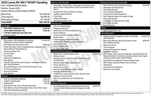 2023 Lexus RX 350 F Sport Handling