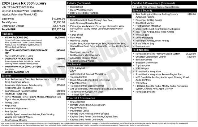 2024 Lexus NX 350h Luxury