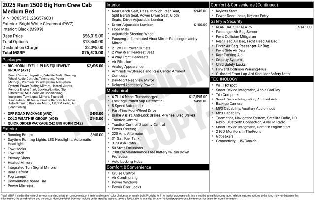 2025 RAM 2500 Big Horn