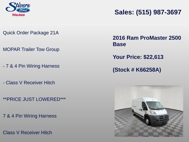 2016 RAM ProMaster 2500 High Roof