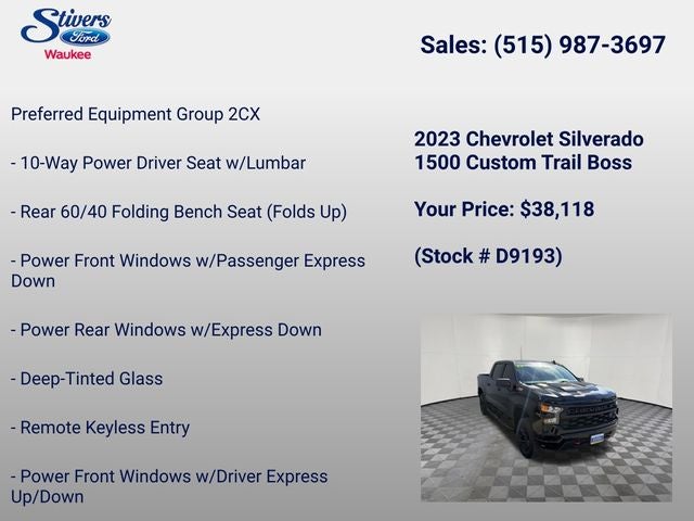 2023 Chevrolet Silverado 1500 Custom Trail Boss