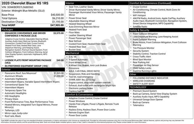 2020 Chevrolet Blazer RS